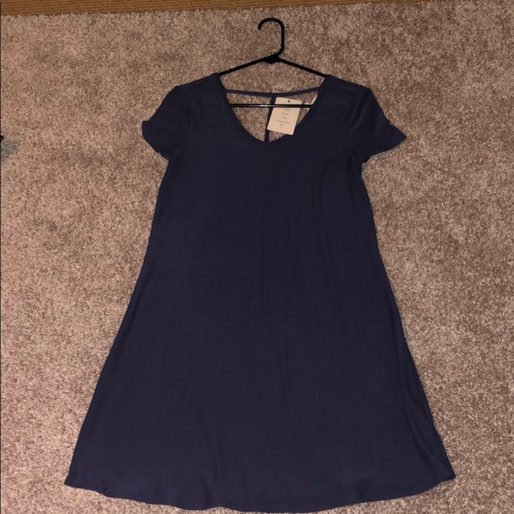 Blue dress with cross T back